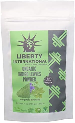 Liberty International Organic Herbal Indigo Powder Hair Color & Beard Dye (114G) Certified NT1163