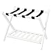 WELLAND Wood Collapsible Foldable Luggage Rack Holder with Shelf Suitcase Luggage Stands for Guest Room, White