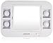 JERDON Two-Sided Makeup Mirror with Lights - Vanity Mirror with 5X Magnification & Two Setting Glare-Free Lighting - White Base - Model J1015