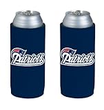 NFL 2013 Football Ultra Slim Beer Can Holder Koozie 2-Pack - Pick your team (New England Patriots)