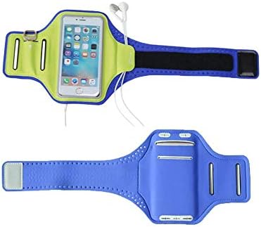 Odowalker Running Armband Band Strap Cell Phone Holder Case with Key and Card Slot for iPhone 7/7Plus iPhone 6 6S Plus 5S 5C SE iPod Touch Samsung Galaxy S7 S6 S5 (For 5.5"and Under, Blue)