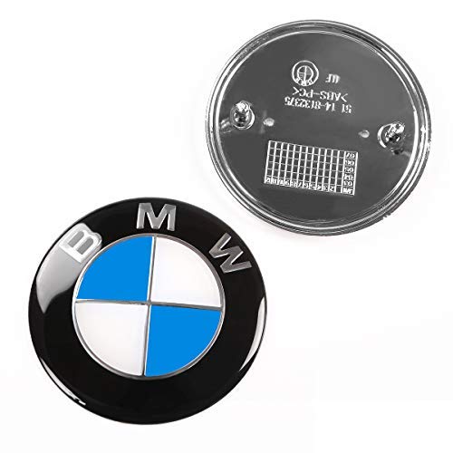 ORFORD Emblem for BMW, Replacement for Front 82mm and Rear 74mm BMW Emblem Badge for BMW 3-Series, 5-Series, 6-Series, 7-Series, X1, X3, X5 Blue & White - Thumbnail 3