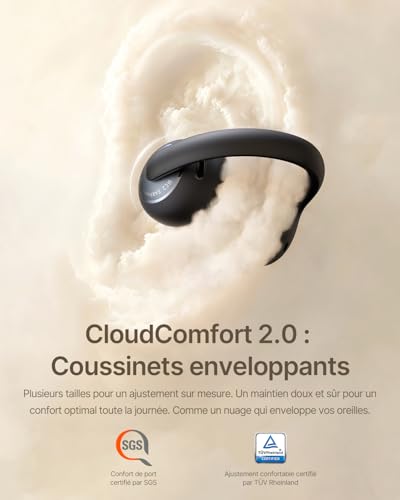 Baseus MC2 Clip-On Free Ear Headphones with CloudComfort 2.0, Hi-Res Audio, LDAC, SuperBass 3.0, Bluetooth 6.0, 4 Mic with AI for Innodal Calls, 55 Hours of Battery Life, IP67, Lightweight 5g