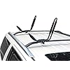 ToughSteel-2-Pair-4-Racks-Universal-Black-J-Shape-Steel-Kayak-Canoe-Boat-Paddleboard-Surfboard-Snowboard-Wakeboard-Ski-Roof-Rack-Car-SUV-Jeep-Top-Mount-w-Tie-Down-Straps