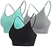 FITTIN Cross-Over Sports Bra Pack of 3 - Padded Seamless Med Impact Support for Yoga Gym Workout Fitness Medium