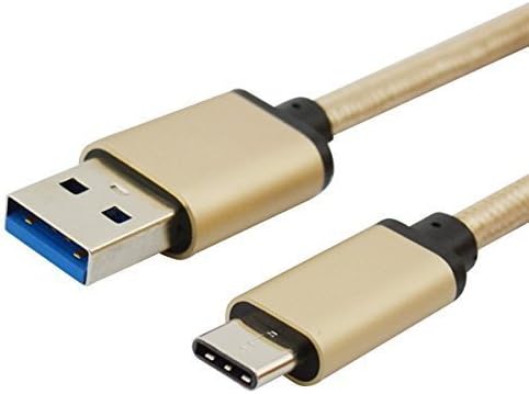 USB C, USB 3.1 Type-C to USB 3.0 Type-A [56k Ohm Resistor] Metal Shielding Braided Cable - 3.3 Feet (1 Meter) Gold