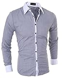Generic Men's Slim Fit Collision Color Button Down Shirt