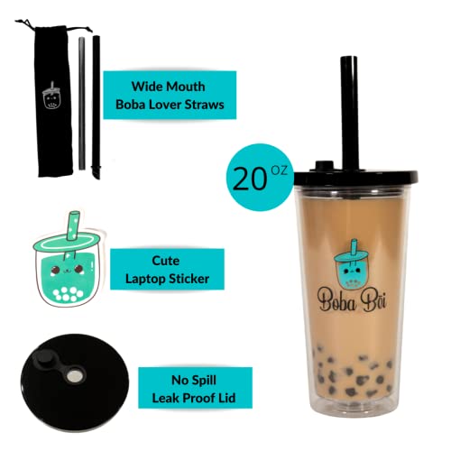 Boba Bei Reusable Boba Cup Bubble Tea Cup Smoothie Cup with Straw 20oz