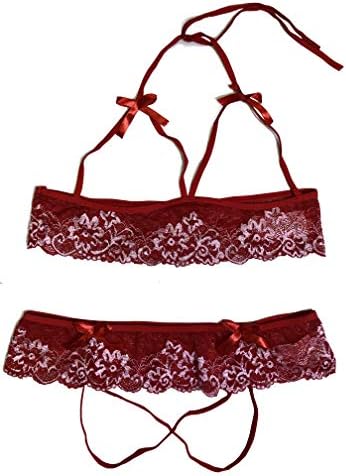 Women Lace Strappy Lingerie Set Bralette Bra and Panty Set Two Piece Lingerie Babydoll S-XXL