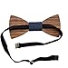 Hello Tie Men's Wood Bow Tie Handmade Creative Wooden Bowtie With Gift and Box, Circle Pattern, One Size