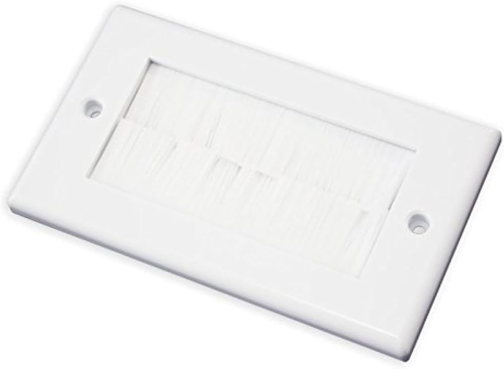 electrosmart White Double Gang Brushplate Wallplate Cable Tidy for Wall Mounted