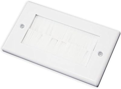 electrosmart White Double Gang Brushplate Wallplate Cable Tidy for Wall Mounted