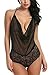 Avidlove Women Sexy Lingerie Teddy One Piece Lace Halter Babydoll Bodysuit Black S