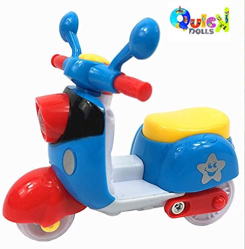 Quick Dolls Early Education Adorable Cute Bright Color Scooter for 1 Year Old Baby Push and Go Toy Vehicle Scooter for Kids.(Random Colors)(8.5 x 6 x 5.5 cm) (1 Pcs)