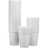 NYHI 100-Pack 8oz White Paper Disposable Cups – Hot/Cold Beverage Drinking Cup for Water, Juice, Coffee or Tea – Ideal for Water Coolers, Party, or Coffee On the Go’