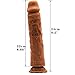 Big Double Layer Realistic Dildo, FAAK Slightly Bendable 9.5 Inch Soft G-Spot Premium Liquid Silicone Dual Density Huge Penis Dong with Suction Cup, Sex Toy for Female Masturbation