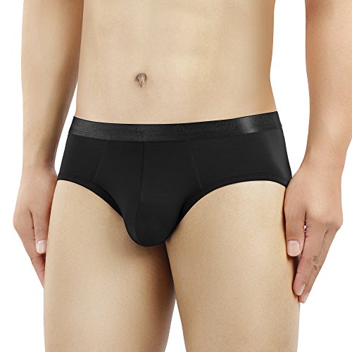 DAVID ARCHY Men's Underwear Micro Modal Soft Comfy Briefs 4 Pack Black for Mens Briefs L