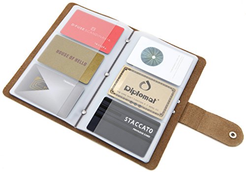 DEEZOMO PU Leather Business Card/Credit Card Organizer Book - 156 Cards - Purple
