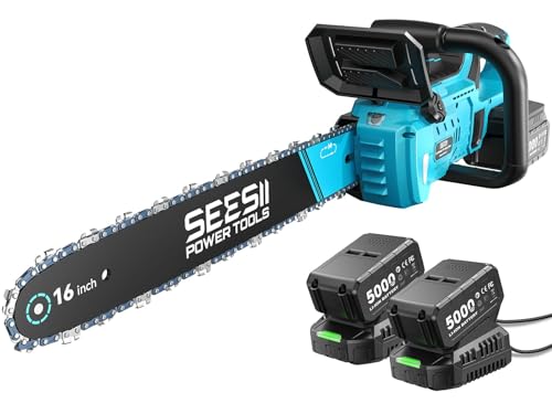SEESII 16 Zoll Kettensäge Elektrisch, Akku Kettensäge für Brennholz - 2200W