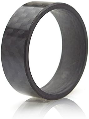 Men's Pure Carbon Fiber Ring Wedding Band 9mm (13.5)