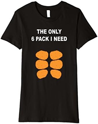 Womens Six Pack Chicken Nugget Tee Shirt Medium Black