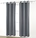 Deconovo Blackout Curtain Panel – Solid Grommet Top, Thermal Insulated & Energy‑Saving, Machine‑Washable Room Darkening Window Treatment for Bedroom & Living Room, 1 Panel, Light Grey, 42W x 84L