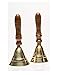 Graceful Charm in Your Hands: Polished Brass Hand Bell with Wooden Handle - 5.75'' (H) x 2.25'' (D) - Perfect for Weddings, Games, Schools, Reception Desks, Religious Ceremonies, and Events