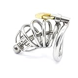 YiFeng Stainless Male Chastity Cage Device Belt Urethral Tube Men Bondage Fetish ZCS97 (45mm Ring)