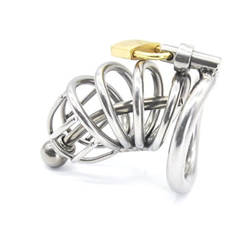 YiFeng Stainless Male Chastity Cage Device Belt Urethral Tube Men Bondage Fetish ZCS97 (45mm Ring)