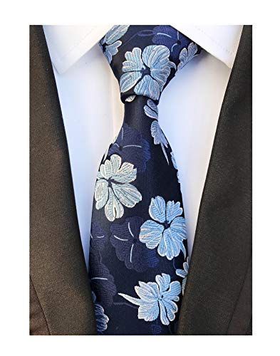 Men's Navy Blue Silk Ties Banquet Beautiful Neckties Nice Gift Ideal for Husband