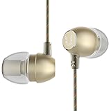 UiiSii HM7 Metal Headphones with Microphone Stereo Earbuds Bass Earphones Headset for Apple iOS and Android Smartphones PC Tablet(Gold)