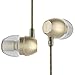 UiiSii HM7 Metal Headphones with Microphone Stereo Earbuds Bass Earphones Headset for Apple iOS and Android Smartphones PC Tablet(Gold)