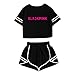 babyhealthy Kpop Twice Tzuyu Mina Sana Nayeon T-Shirt+ Running Shorts Two Piece Suit