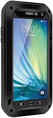 Love Mei Samsung Galaxy A5 Case;Shockproof Waterproof Dust/Dirt/Snow Proof Aluminum Metal Gorilla Glass Heavy Duty Protection Case Cover for Samsung Galaxy A5 (Black)
