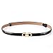 MoYoTo Women's Stylish Thin Patent Leather Gold Skinny Waist Belts For Dresses