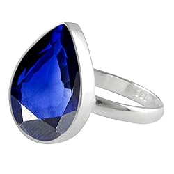SURYAGEMS Natural Blue Sapphire Pear Shape Gemstone