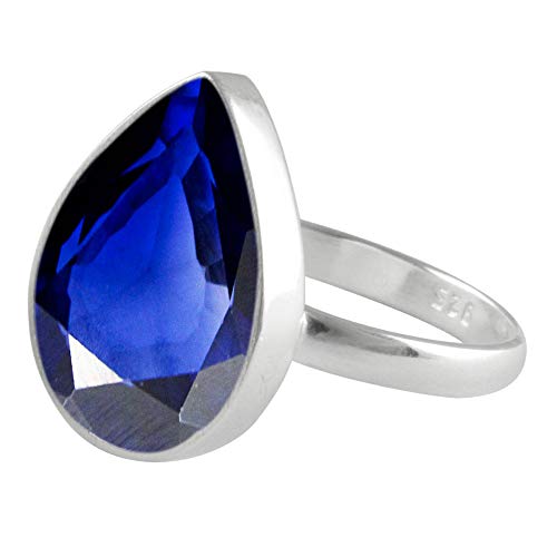 SURYAGEMS Natural Blue Sapphire Pear Shape Gemstone