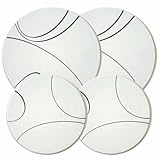 Corelle Coordinates by Reston Lloyd Electric Stovetop Burner Covers, Set of 4, Simple Lines