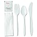 GEN 6KITMW Wrapped Cutlery Kit, Fork/Knife/Spoon/Napkin/Salt/Pepper, White (Case of 250)