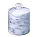 Luxury Hand-Carved Natural Marble Storage Jar – Heavy-Duty Container for Cotton Balls, Swabs, Jewelry and Spices, Made from Taiwan Yushan Stone, Chemical-Free and Elegant, Off-White