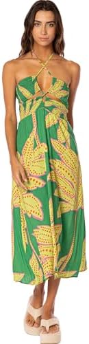 maaji boho linen-blend midi dress Maaji Boho Sunrise Canary Long Dress