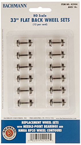 Bachmann trains 33" flat back wheel sets (12 per card)