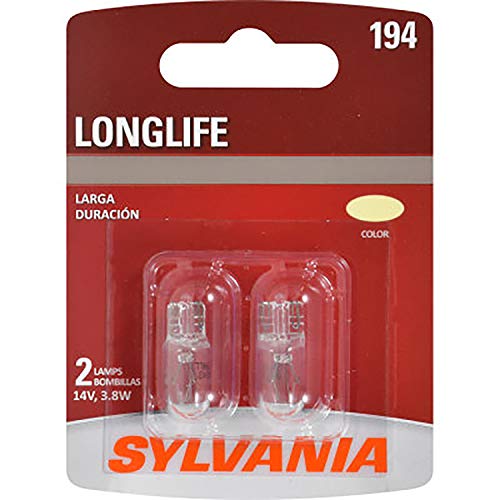 SYLVANIA - 194 Long Life Miniature - Bulb, Ideal for Interior Lighting - Trunk, Cargo and License Plate (Contains 2 Bulbs)