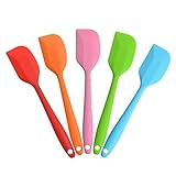 HLMY Silicone Spatula Set,5-Piece Cooking Utensil Set-Heat Resistant Kitchen Spatulas For Cake Cream Pastry Butter Batter Mixing Cooking Baking-Essential Cooking Gadget-21CM/8.3inch(Five Color)