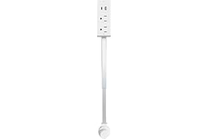 XUMIUZIY Electrical Outlet Extender Stick with USB A Type C 2 AC Outlets, 180 Deg Rotating 22 to 34in Extendable Outlet Power
