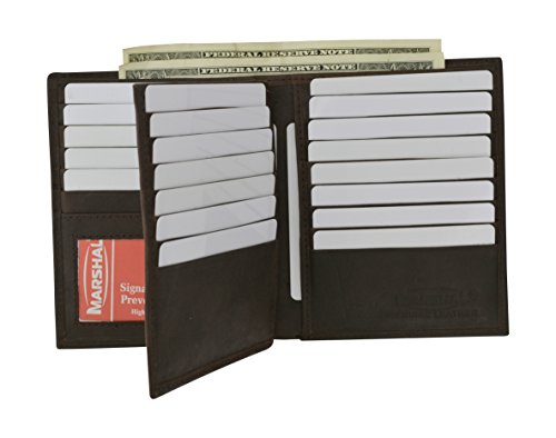 RFID Blocking Bifold Hipster Multi Credit Card ID Holder Wallet Premium Leather (Brown)