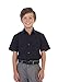 Gioberti Boy's Short Sleeve Solid Dress Shirt, Black, 16