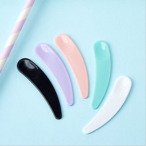 100 PCS Mini Disposable Curved Cosmetic Spatula Makeup Mask Scoop Plastic Spoon Makeup Tool