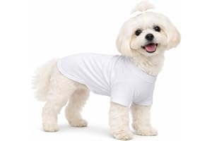 Lovelonglong Pet Clothing Dog Costumes Basic Blank T-Shirt Tee Shirts for Small Dogs White S