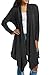 Zeagoo Women Long Sleeve Draped Open Front Fall Cardigan Sweater,Black,Large